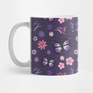 Anime Butterfly Girl Loves To Be in Nature Butterfly Girl in Purple Mug